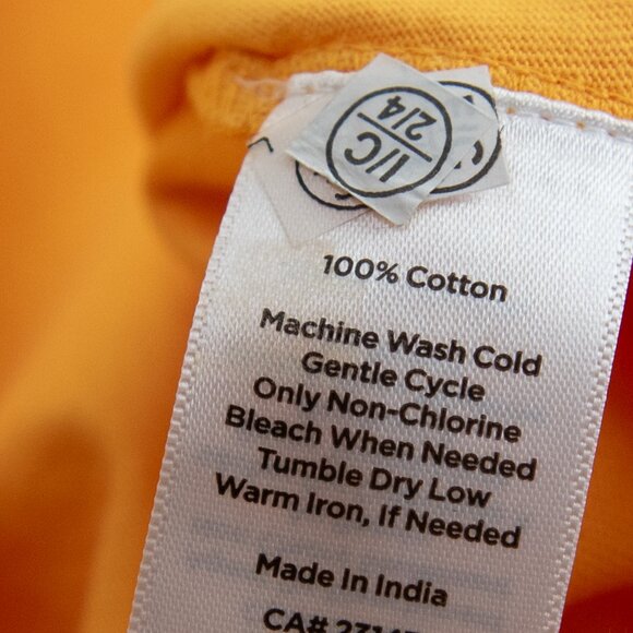 Talbots Eyelet Trim Knit Tee Scallop Sleeve T-Shirt Yellow Size Large New - Picture 5 of 6